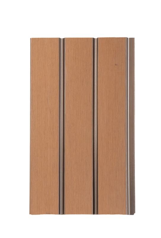 Teak wood finish panel with grooves